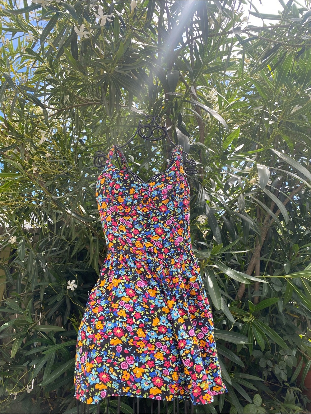Floral Romper with Bright Multicolor Print